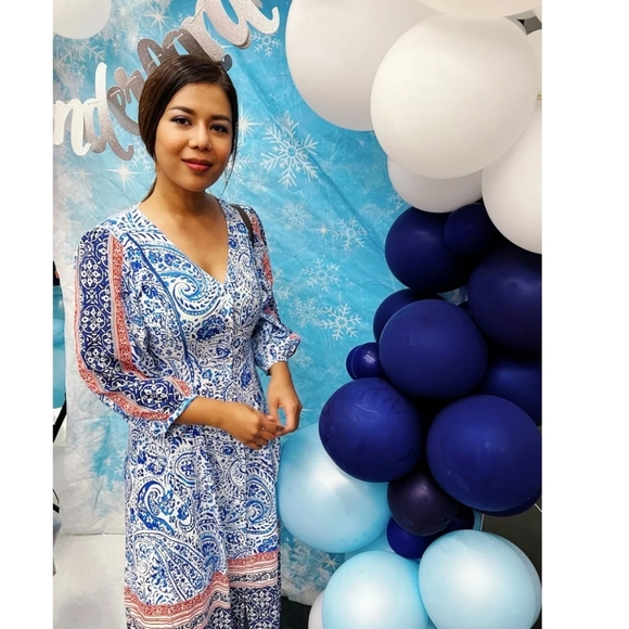 Zara (Bloggers Favorite) Printed Tunic Dress Size X-small Blue/White/Red - Picture 6 of 16